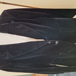 Elegant Deep Navy Velvet Blazer